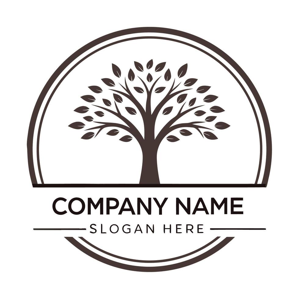 a logo for a company tree white background vector
