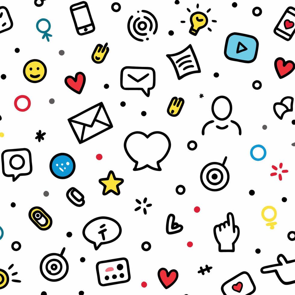 social media icons and icons on a white background vector