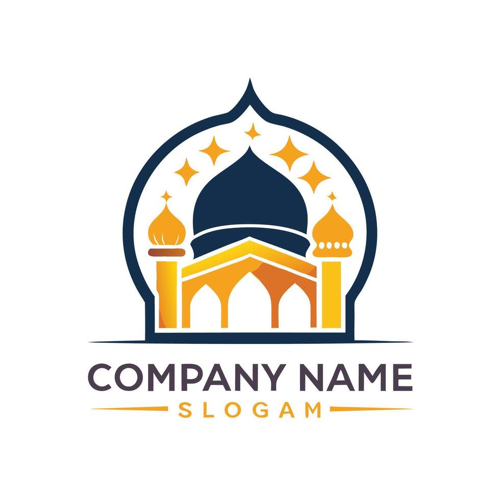 islamic mosque logo design template ,illustration vector