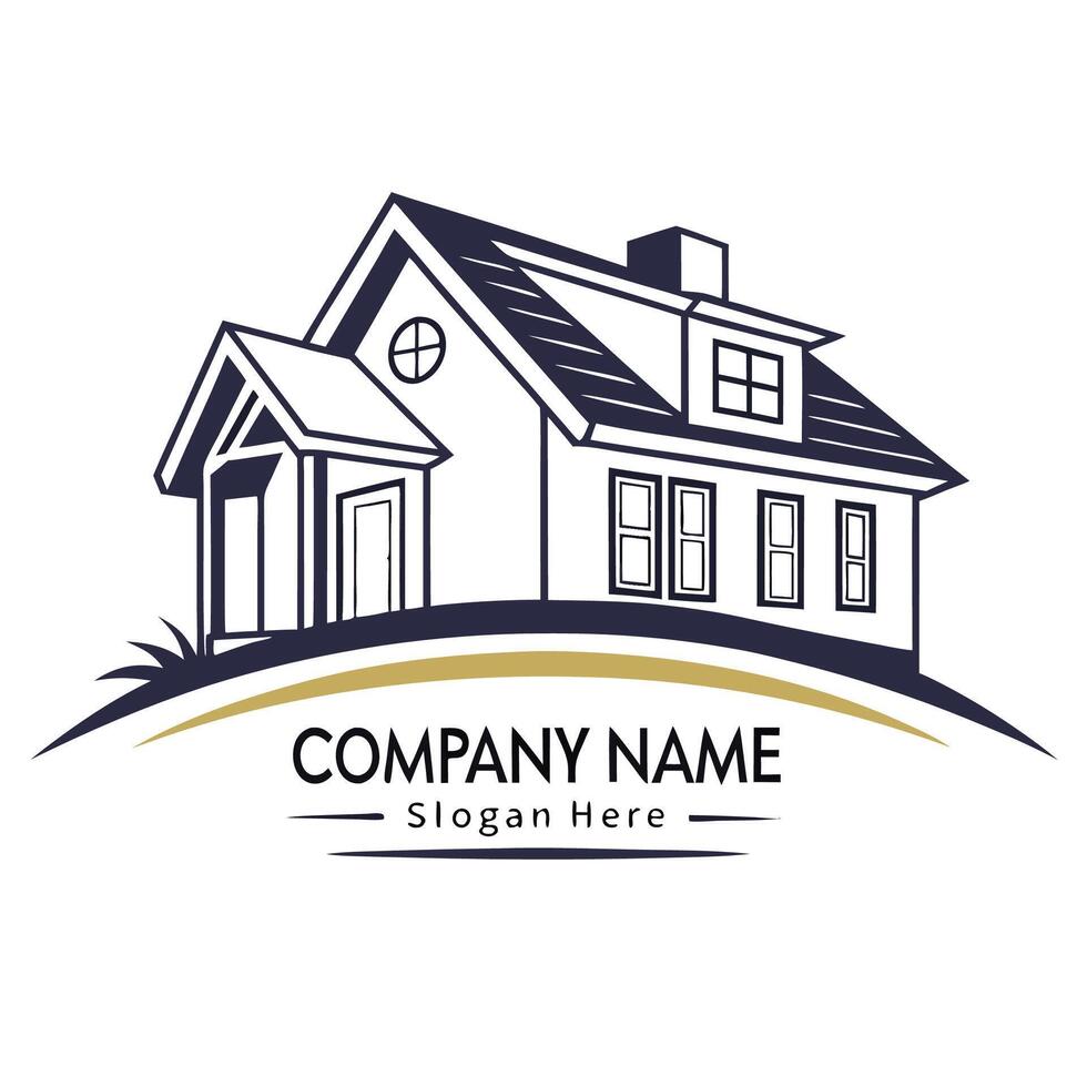 a house logo with a roof white background vector
