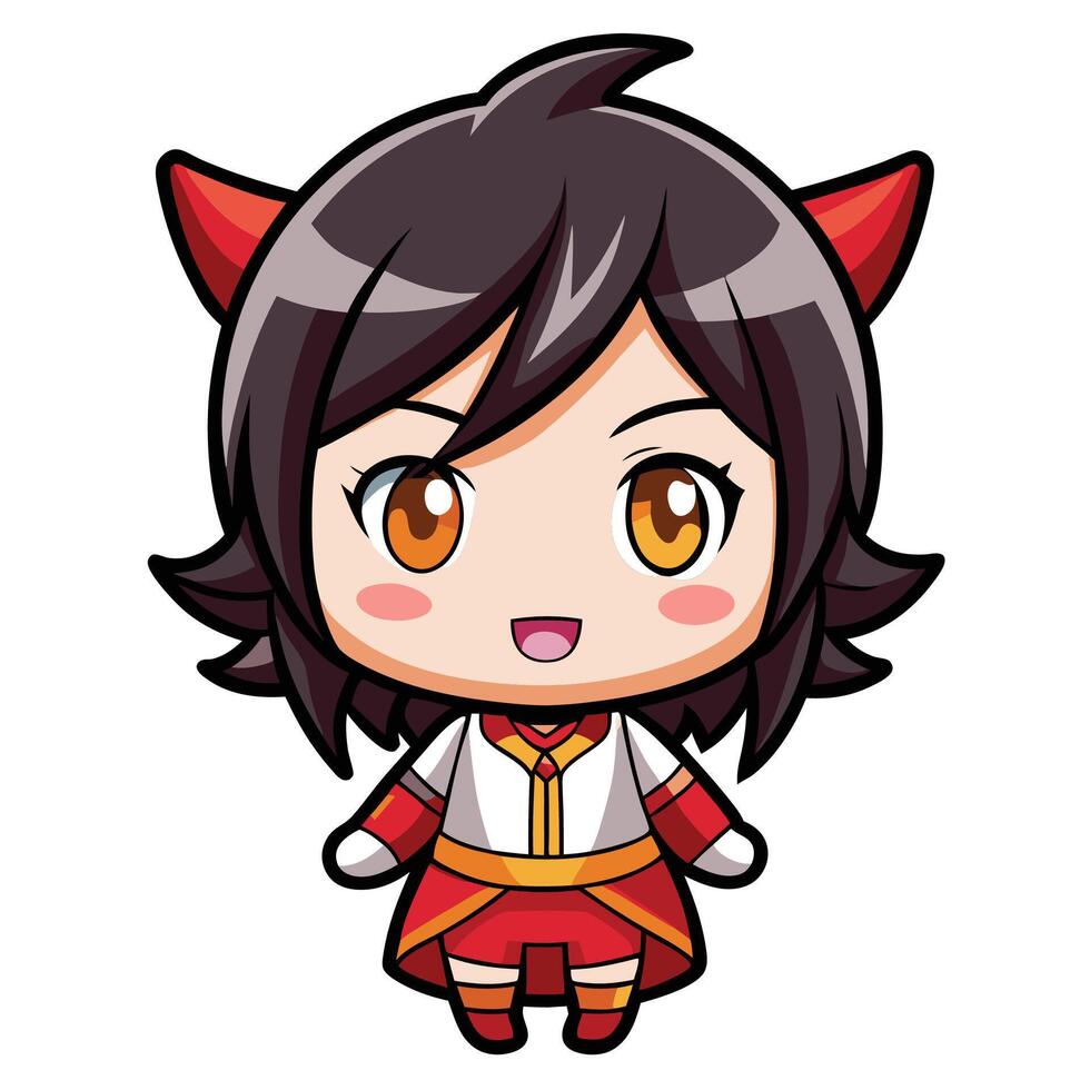 a cartoon character with hair and horns vector