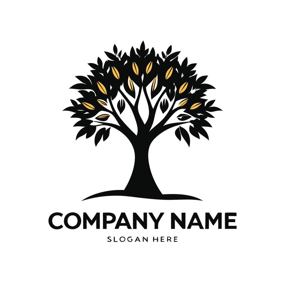 an abstract tree logo with leaves and branches white background vector