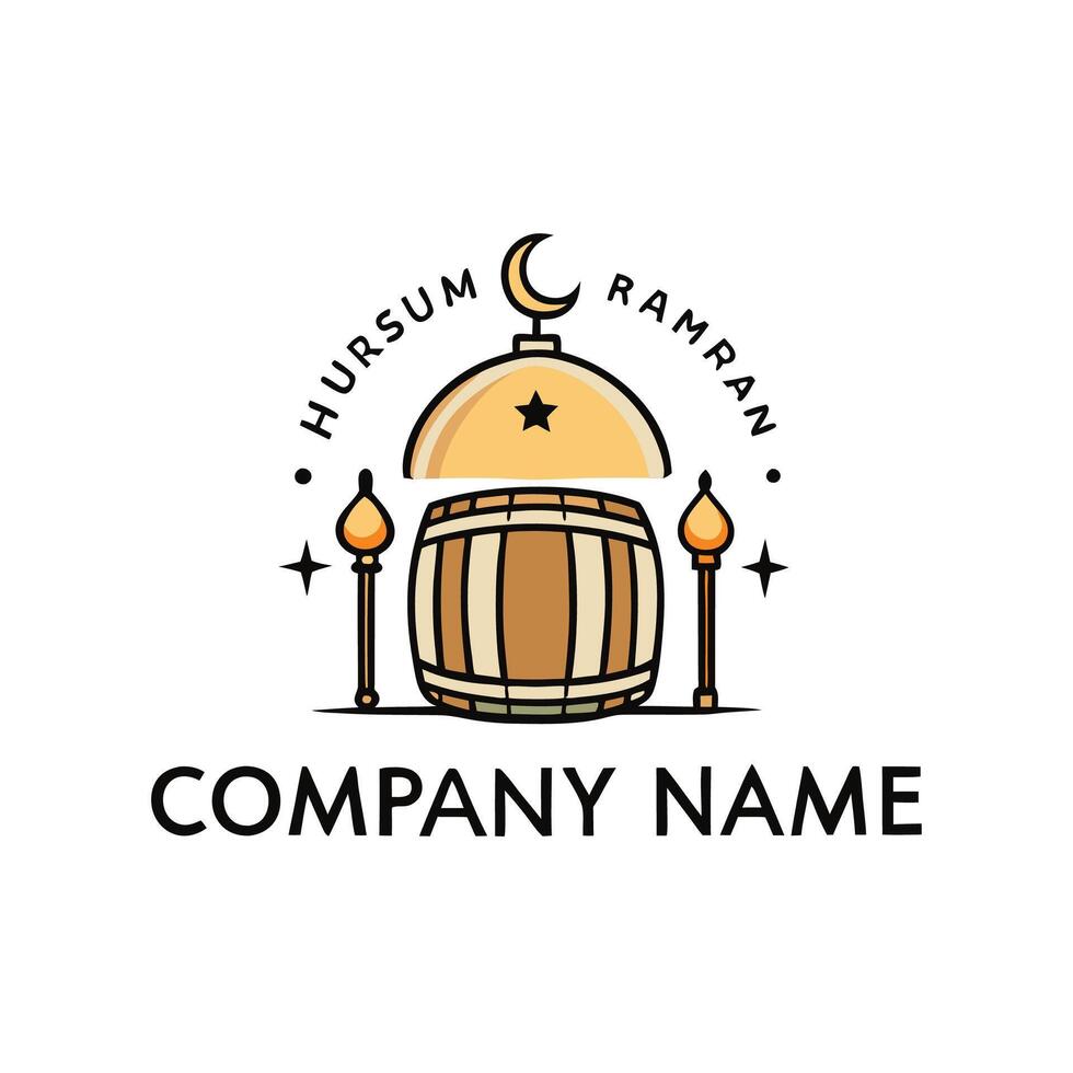 muslim restaurant logo design template vector