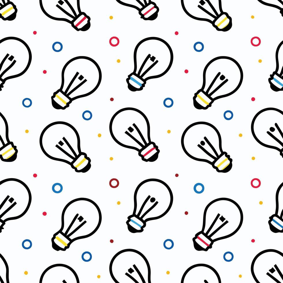 light bulb pattern illustration white background vector