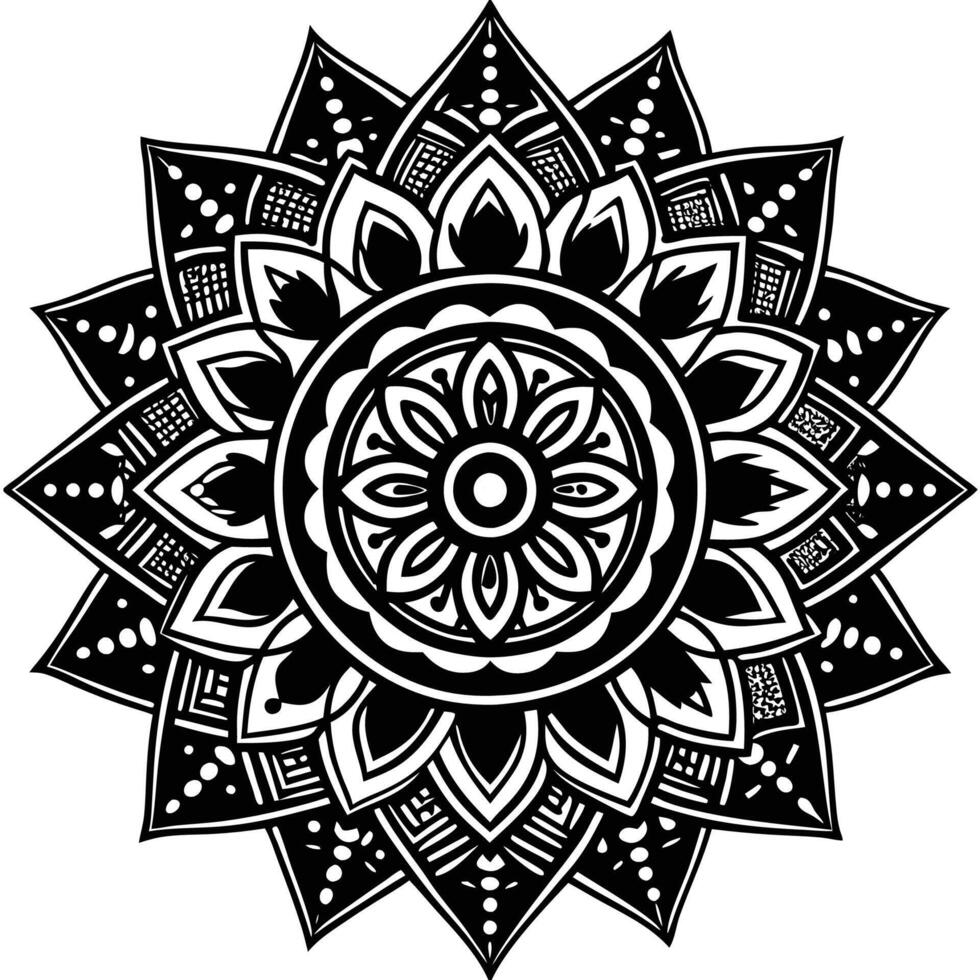 a black and white mandala design background, vector