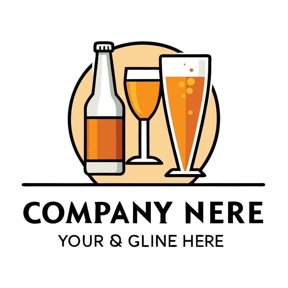 beer logo design, template background vector