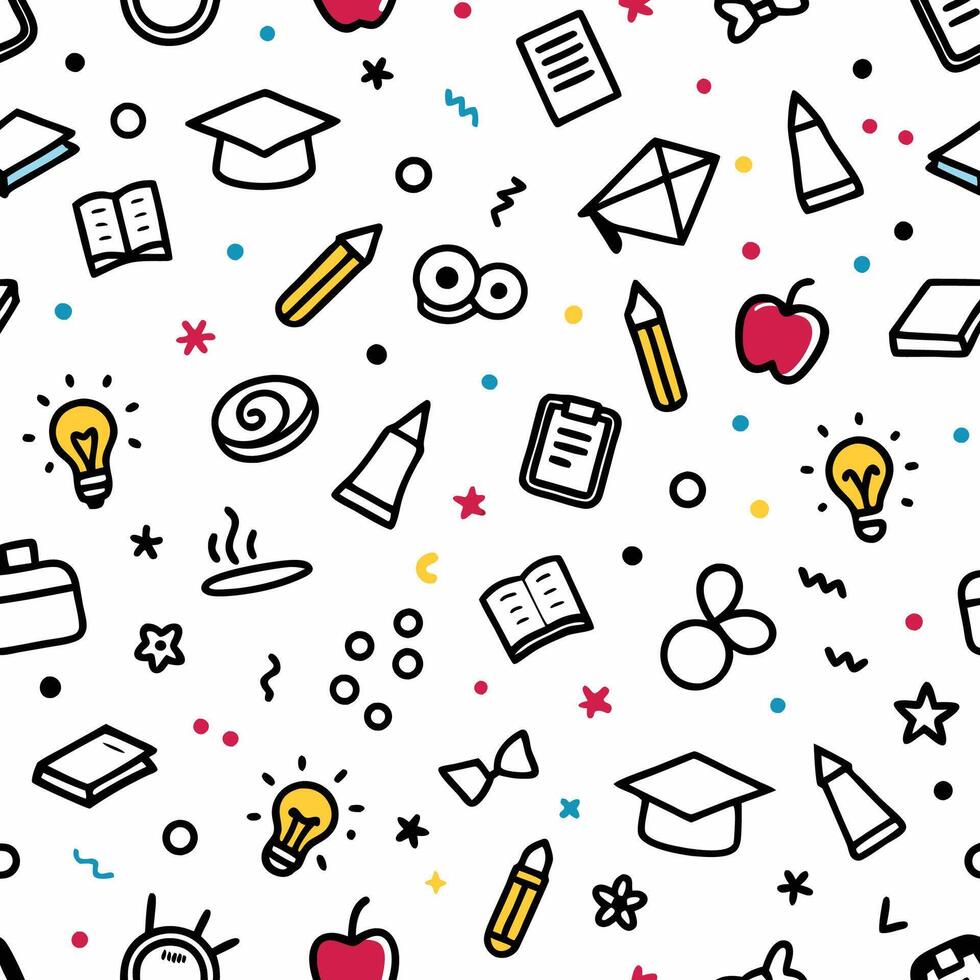 a seamless pattern school white background vector
