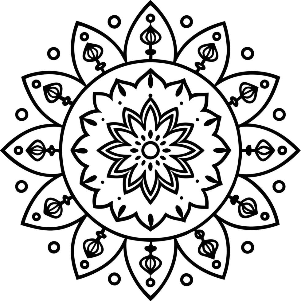 a black and white mandala background vector