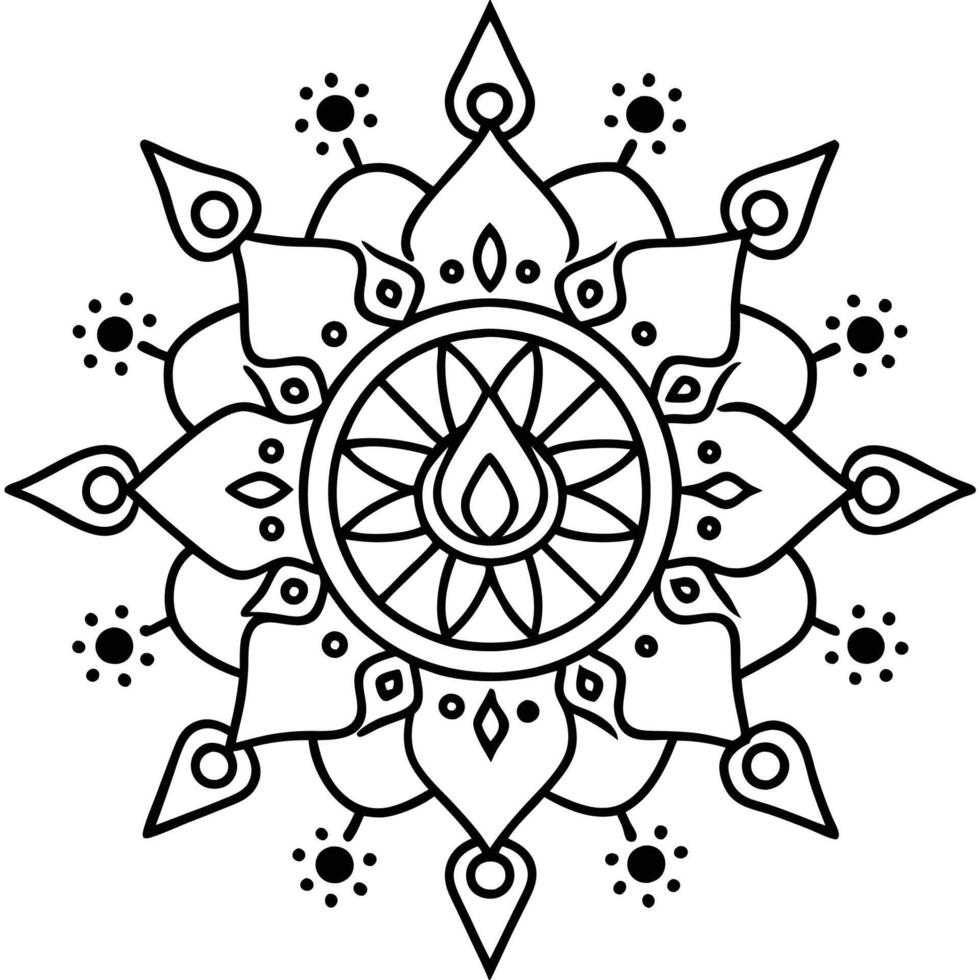 mandala coloring pages for adults white background vector