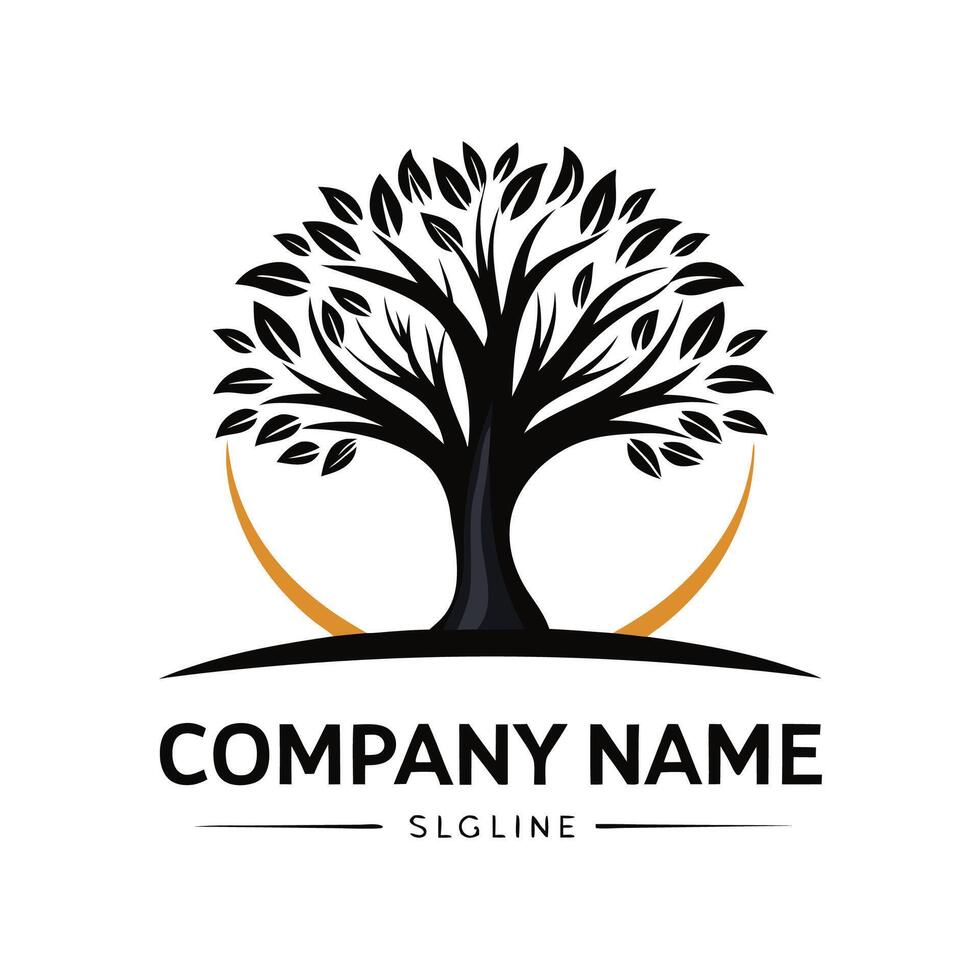 tree logo design template, illustration white background vector