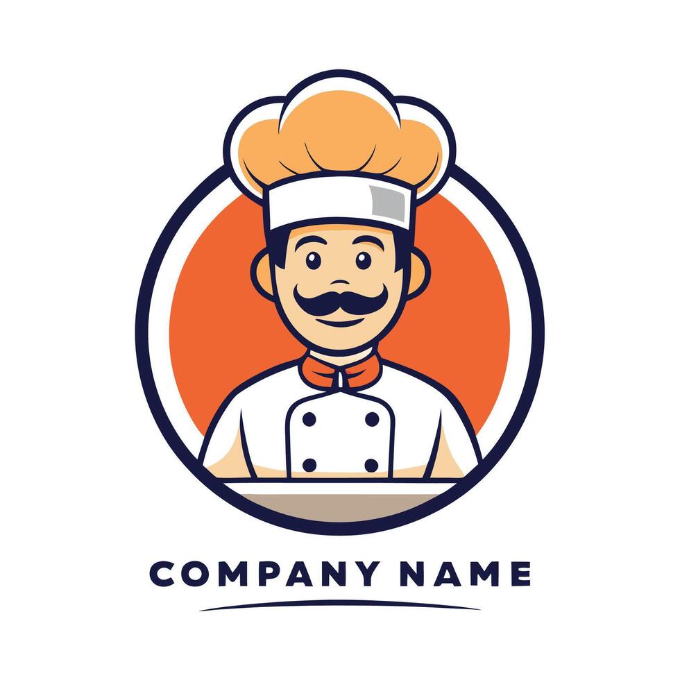 chef logo design template background vector