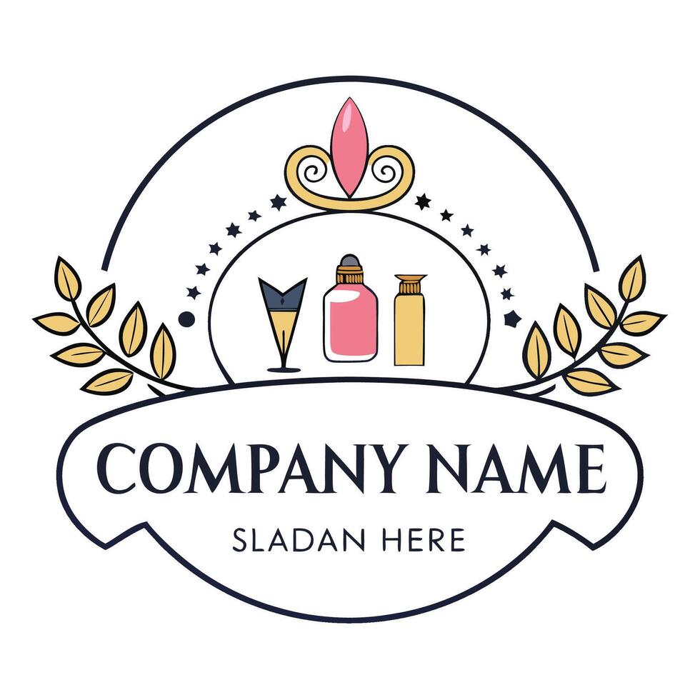 a logo for a company that is called cosmetics white background vector