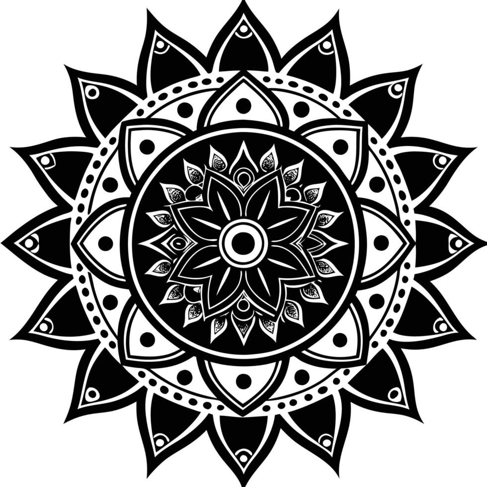 a black and white mandala design, vector