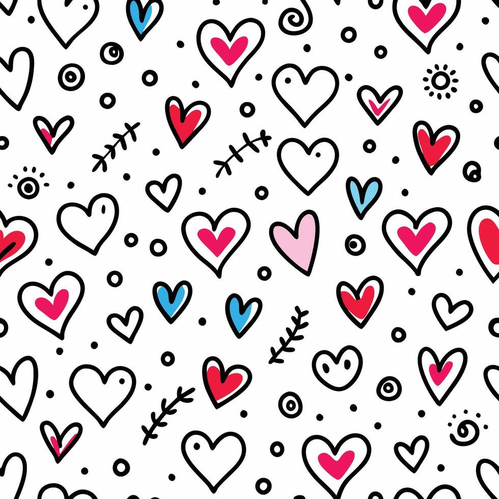 seamless pattern with hearts and arrows white backgroun white backgroundd vector