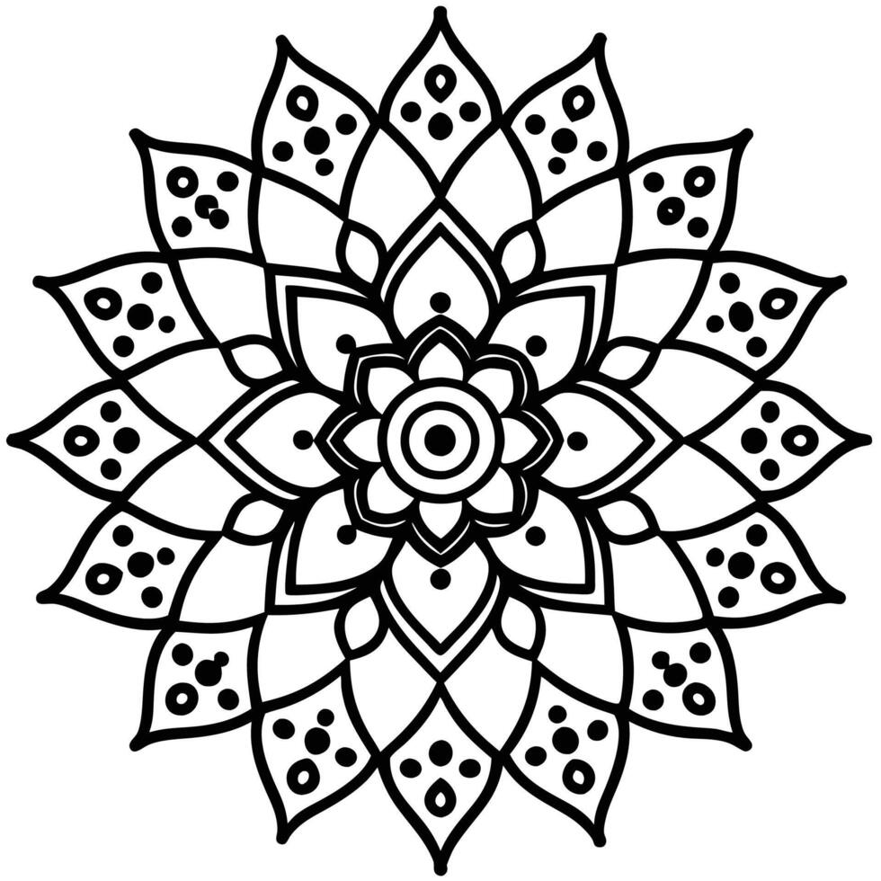 a black and white mandala design, white background vector