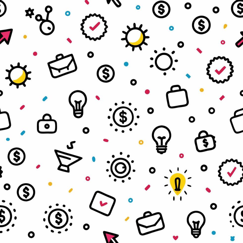 business icons seamless pattern background1 vector