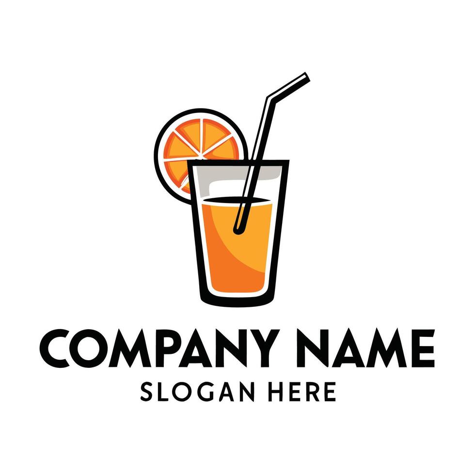orange juice logo design vector