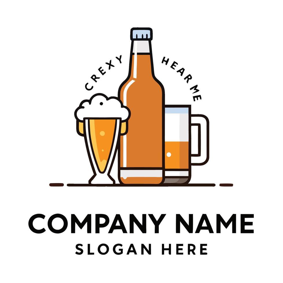 beer logo design template background, vector