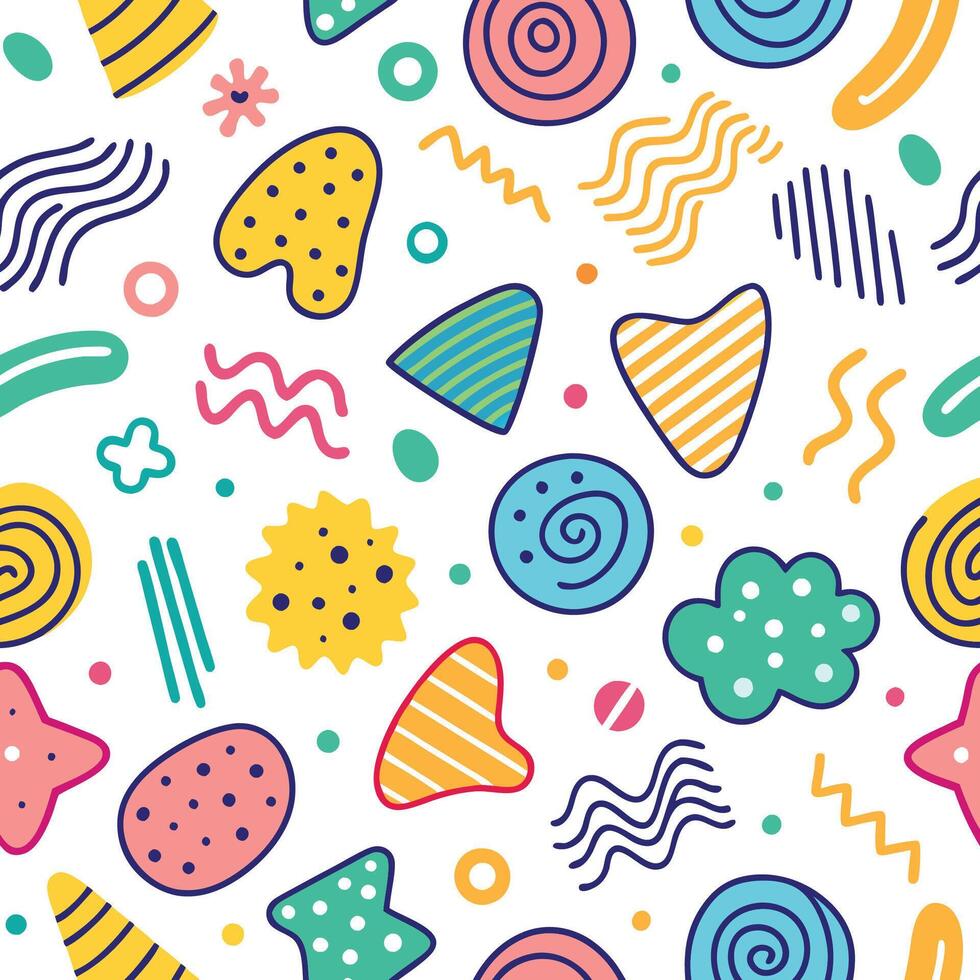 seamless pattern with colorful shapes and shapes , background vector