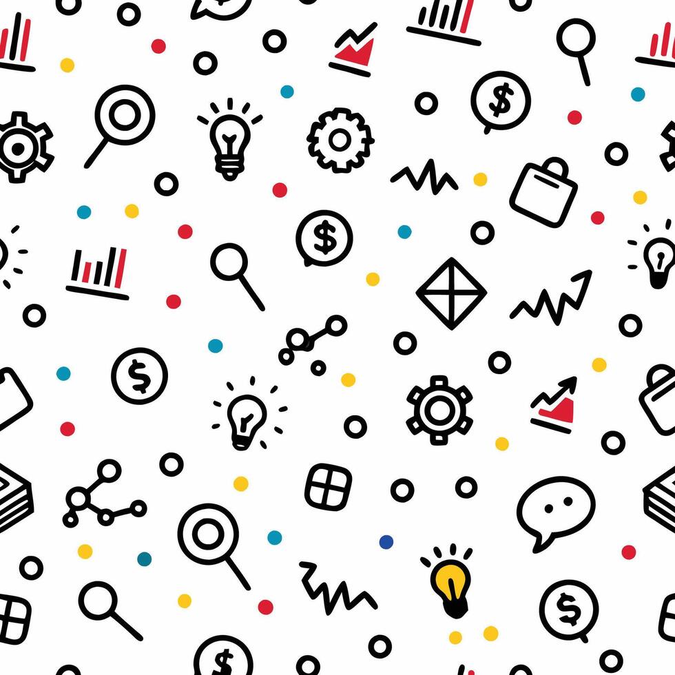 seamless pattern with icons and symbols background vector