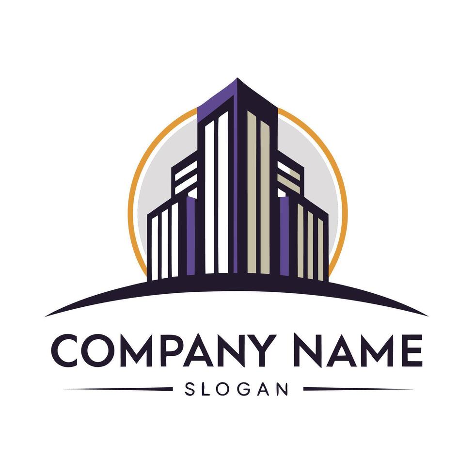 modern building logo template, illustration vector