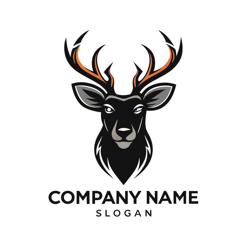 deer head logo template, illustration vector