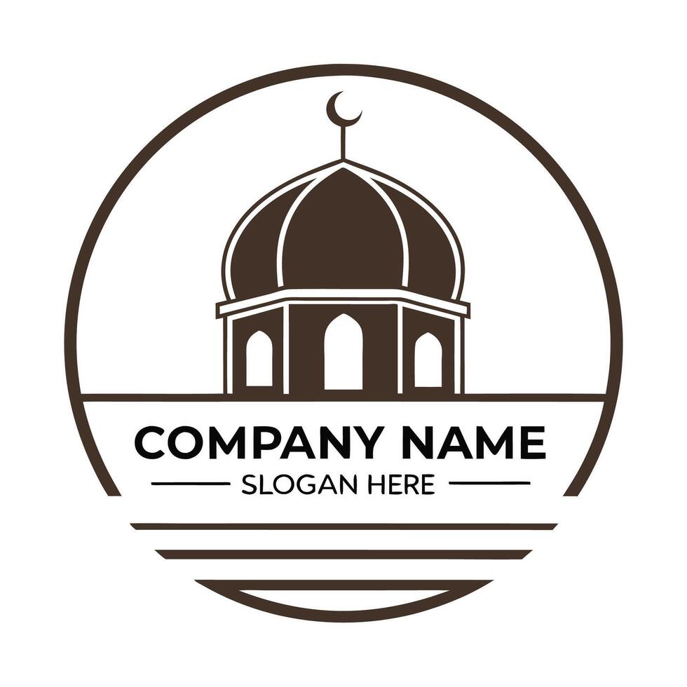 islamic mosque logo design template to illustration vector