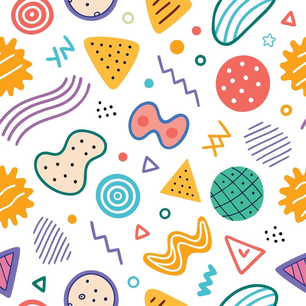 seamless pattern with colorful shapes background, vector