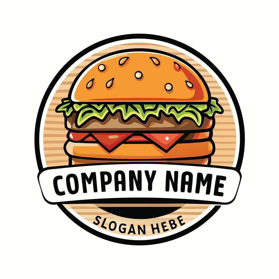a hamburger logo design vector