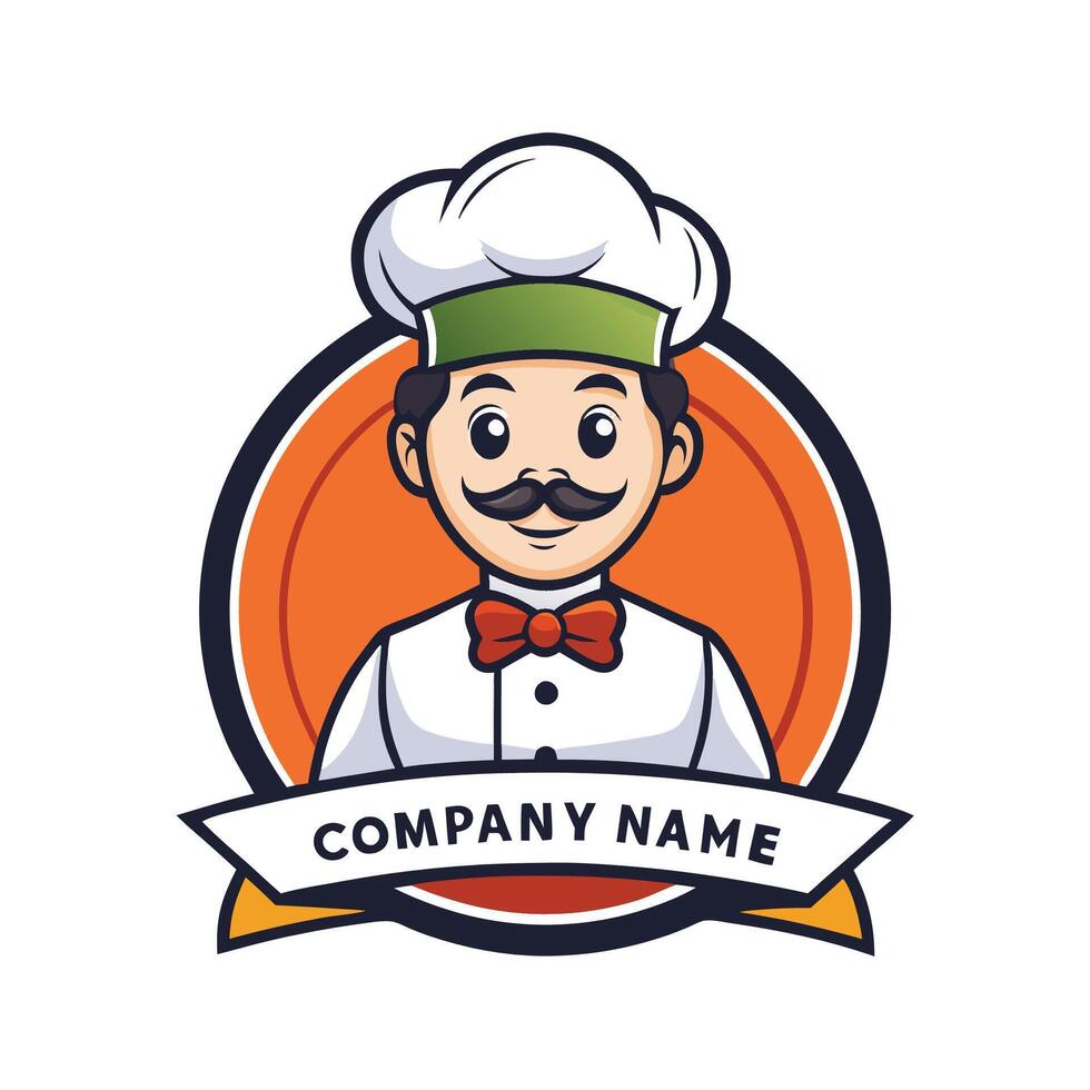chef logo design template white background, vector