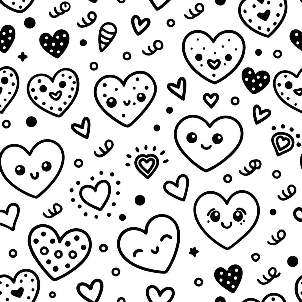 seamless pattern with hearts and hearts hearts and hearts illustration vector