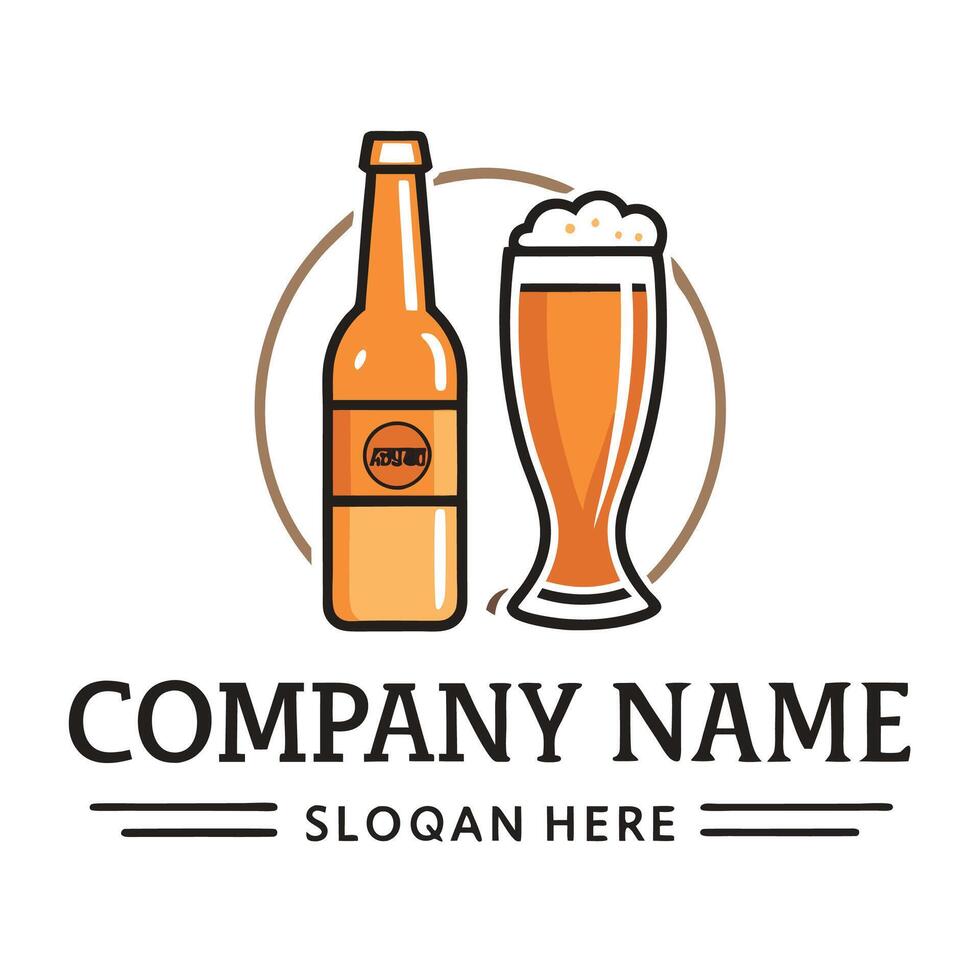 beer logo design template white background,, vector