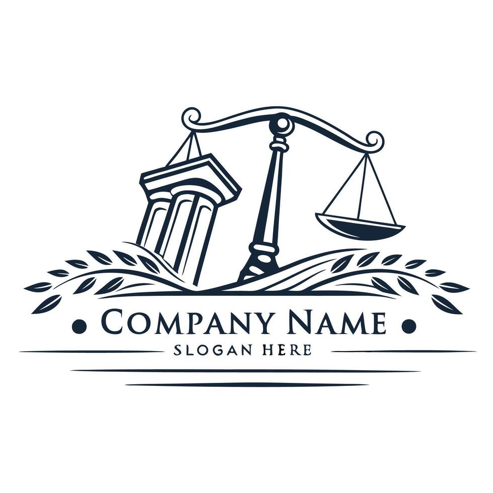 the justice scale logo design vector