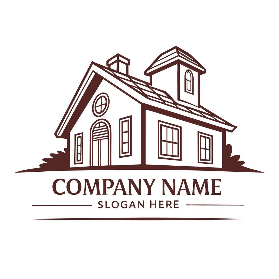 a house logo with a window and white background, vector