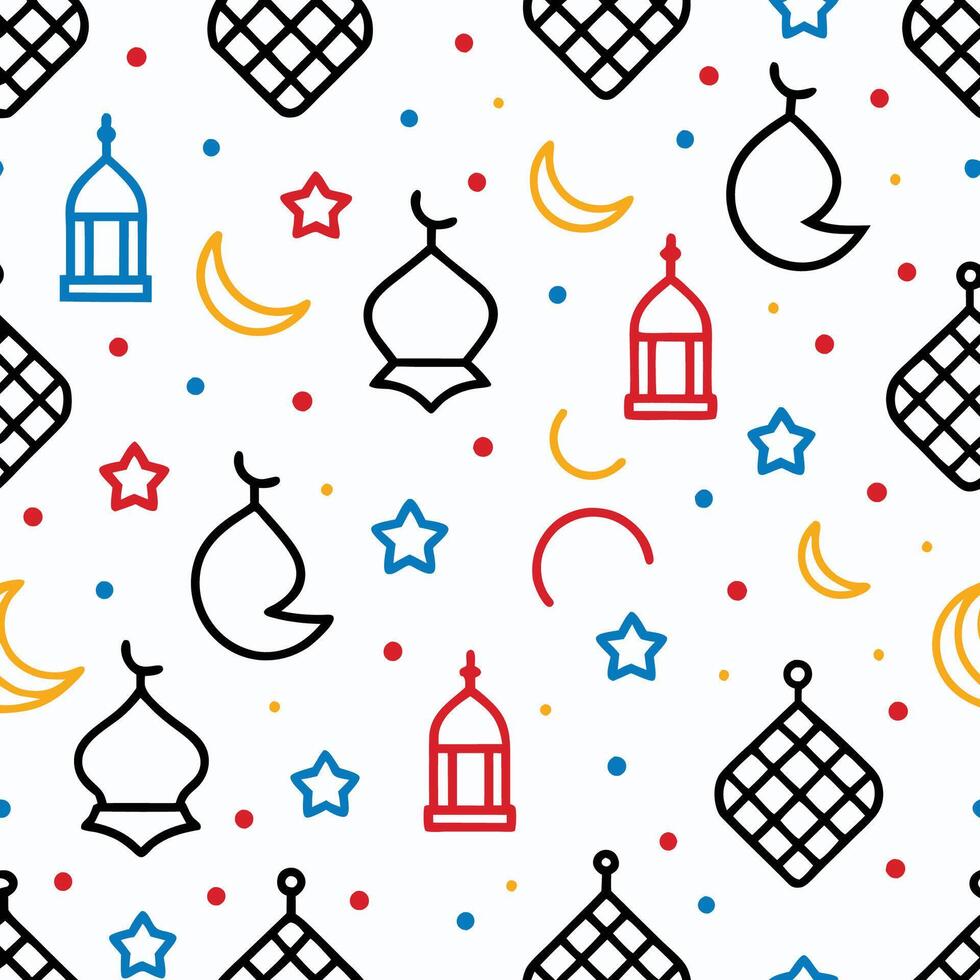 ramadan seamless pattern with arabic symbols vector