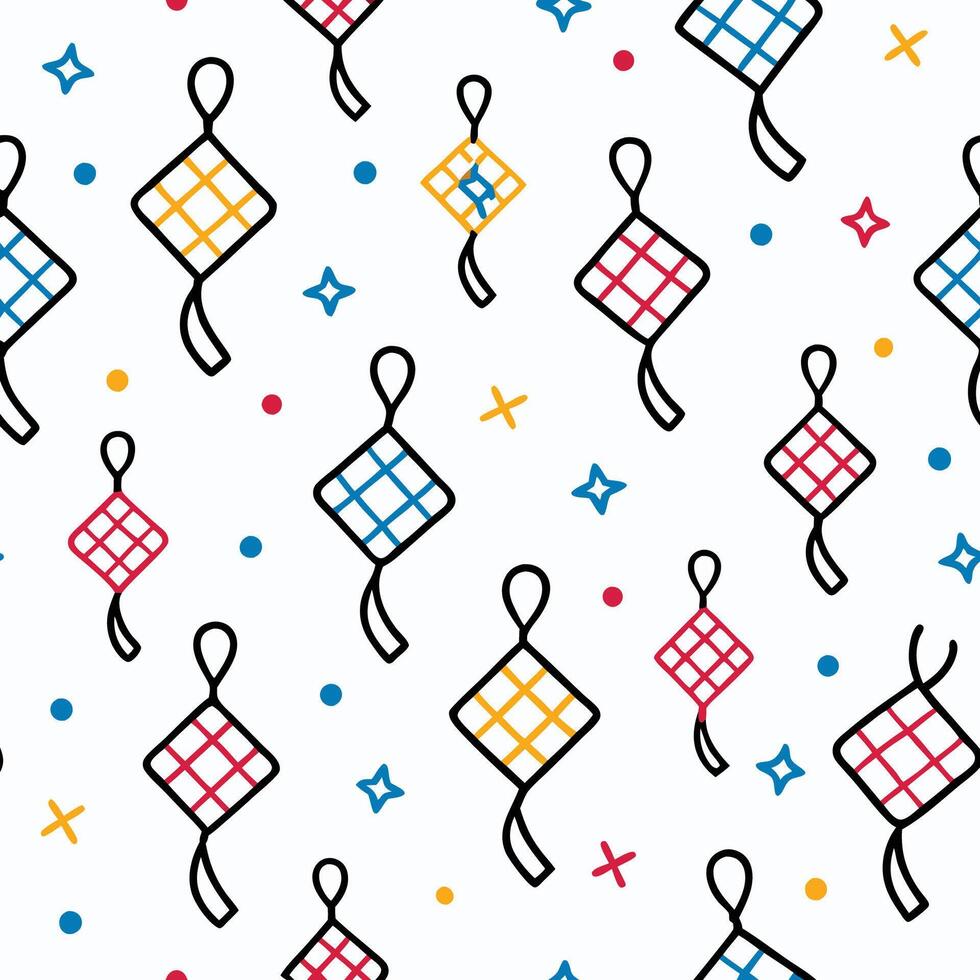 a pattern with colorful squares and stars vector