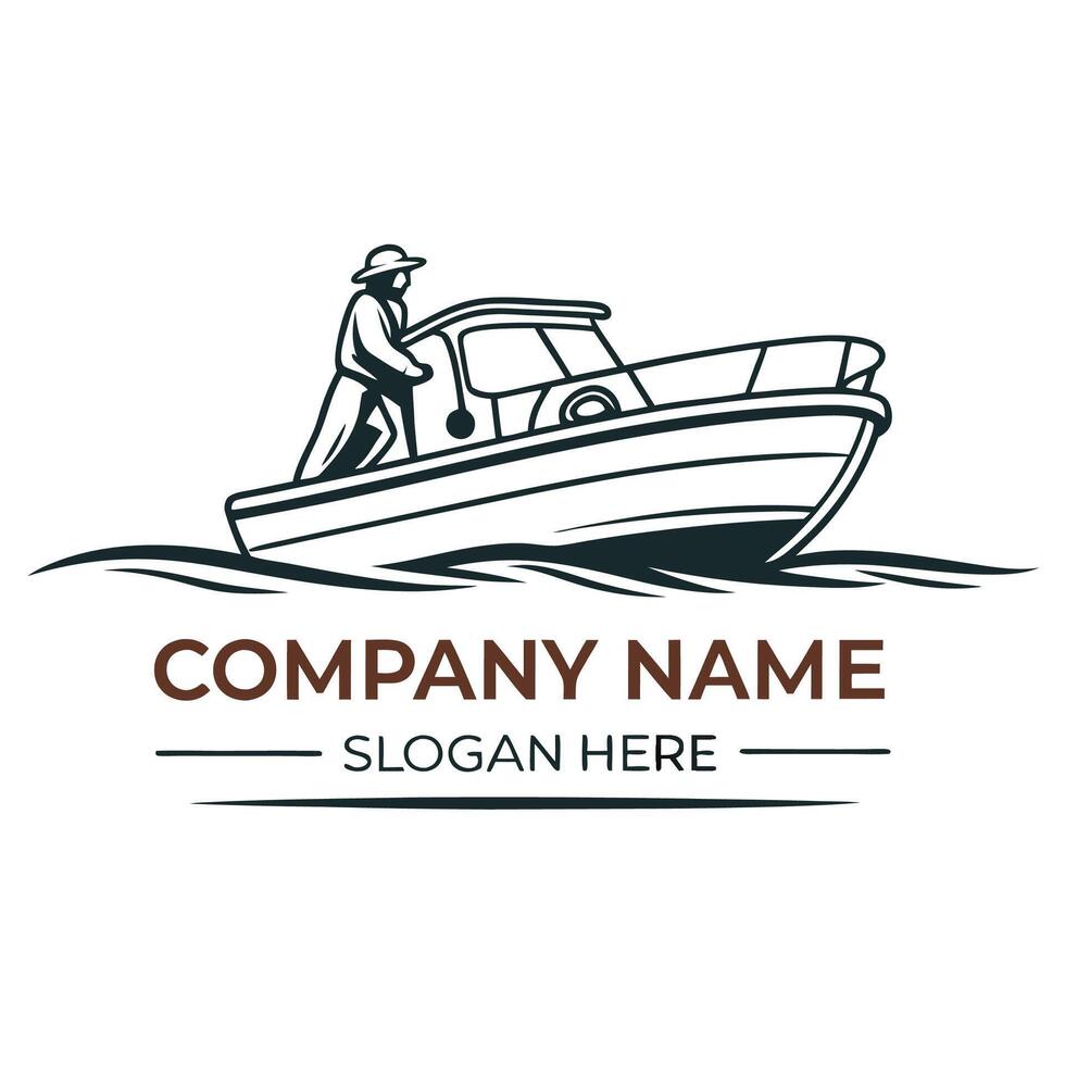 a logo for a boat company vector