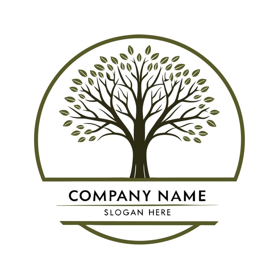 tree logo design template white background, vector
