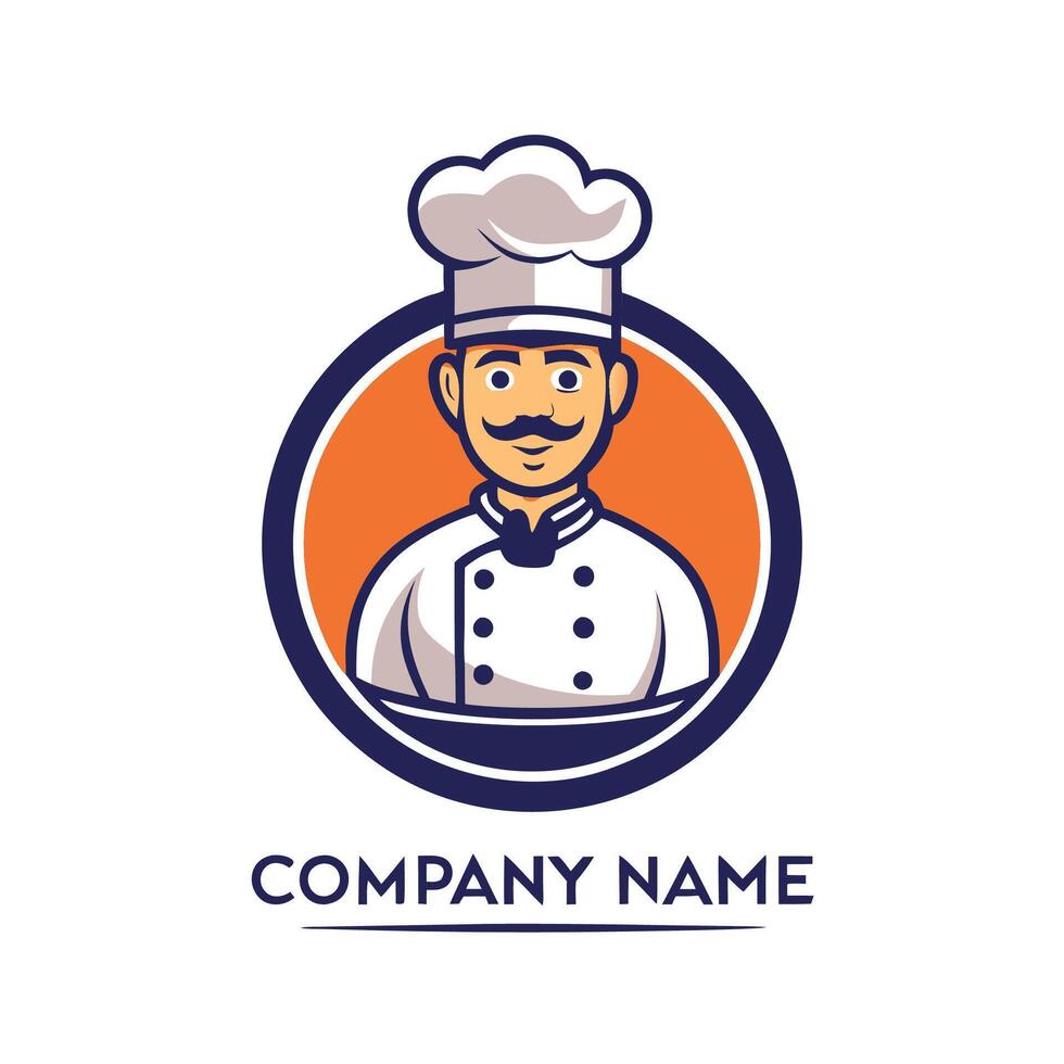 chef logo design template illustration, vector