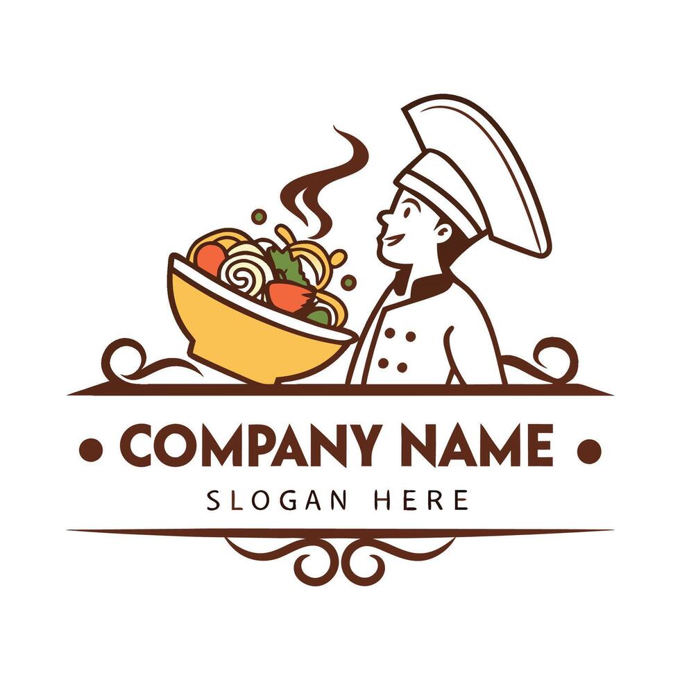chef chef logo design template illustration vector