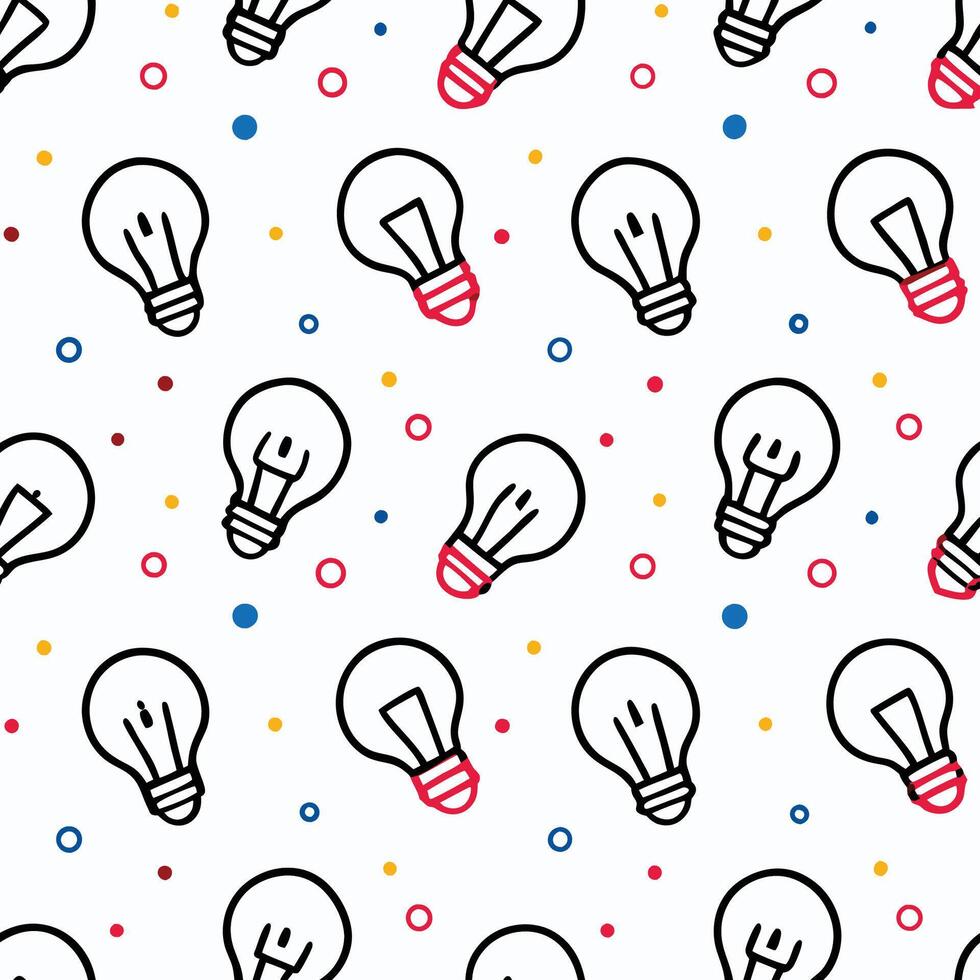 light bulb seamless pattern vector