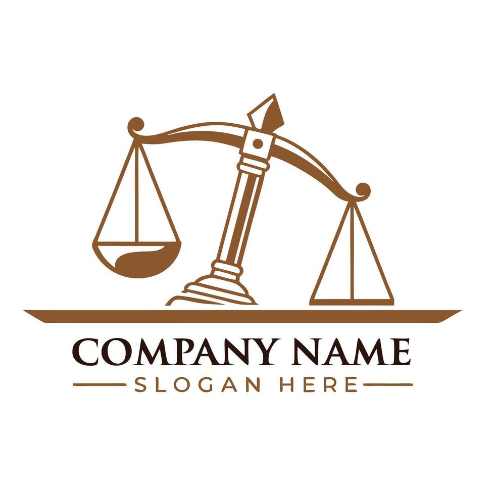 a justice scale logo design white background, vector