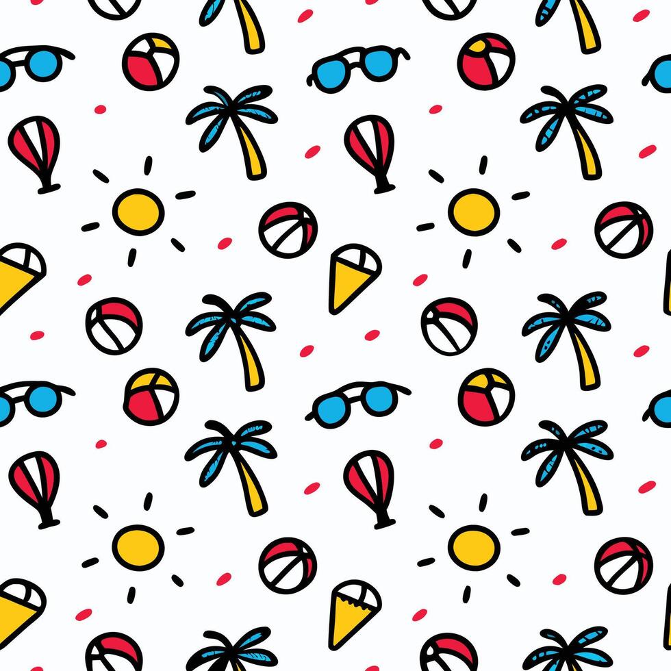 seamless pattern with summer vector