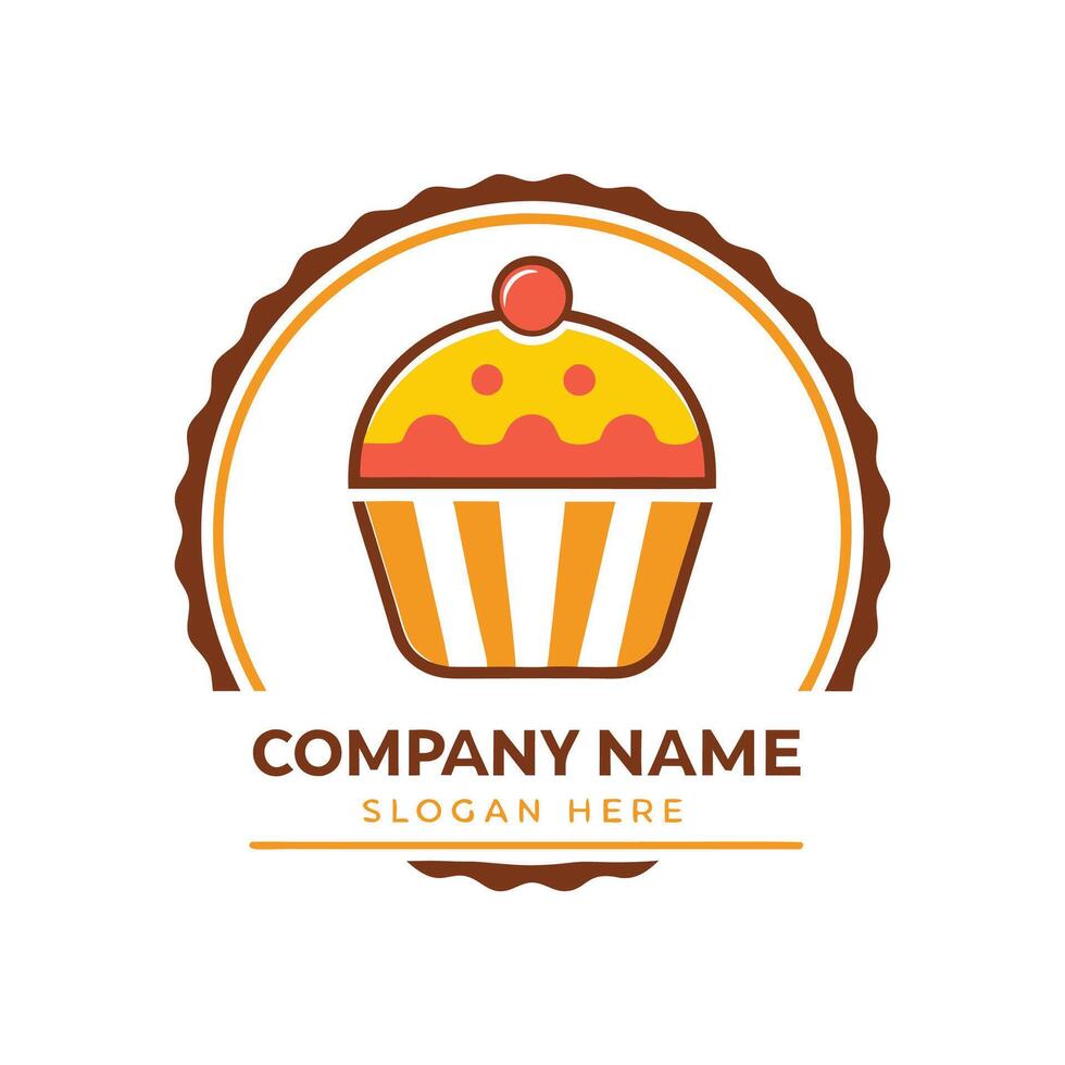 cupcake logo design template, vector