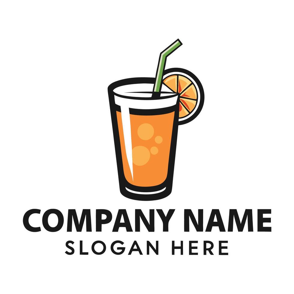 orange juice drink logo design , vector