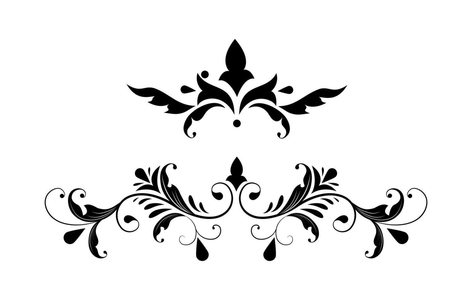 Set of border elements and page decoration elements. Border decoration elements pattern arts on black and white colour. vector
