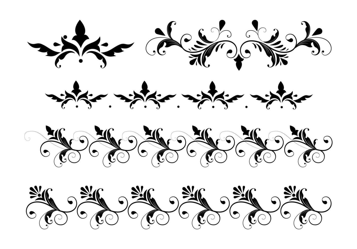 Set of border elements and page decoration elements. Border decoration elements patterns. vector