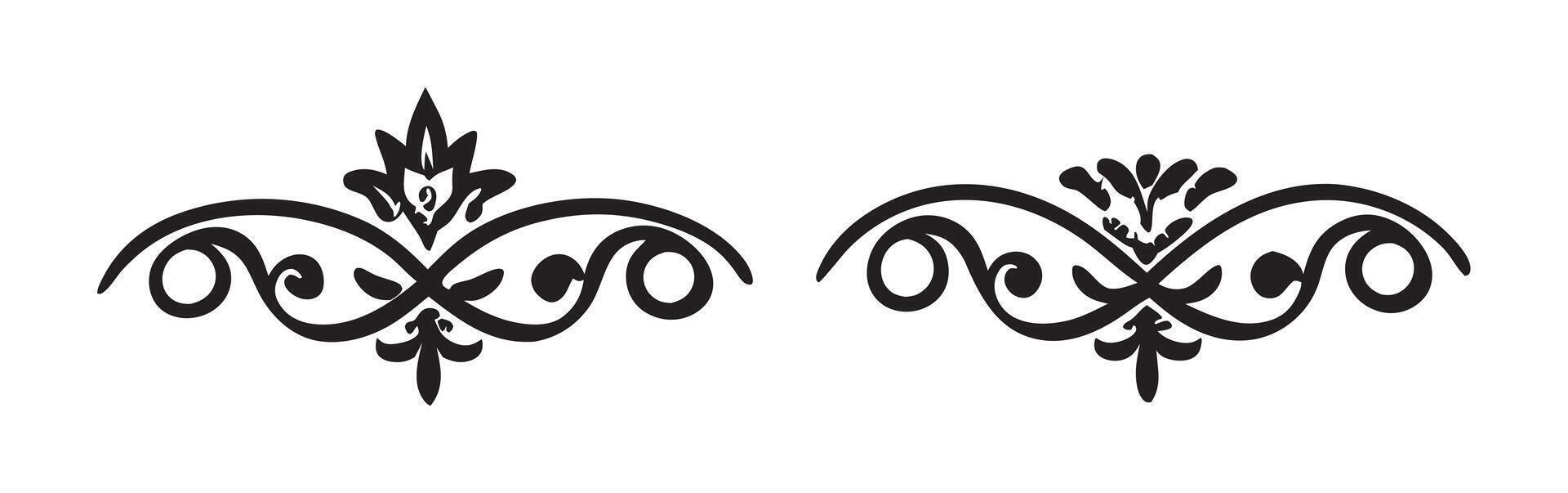 set of decorative design elements including frames and floral ornaments vector
