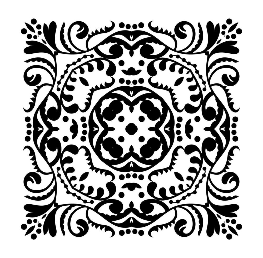 Arabic or indian style square mandala decoration on white background vector