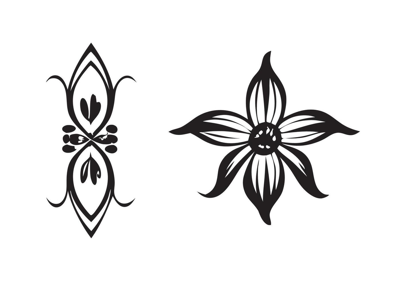 set of decorative design elements including floral ornaments vector